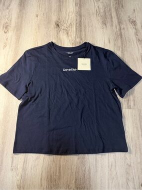Calvin Klein Navy Short Sleeve Logo Tee